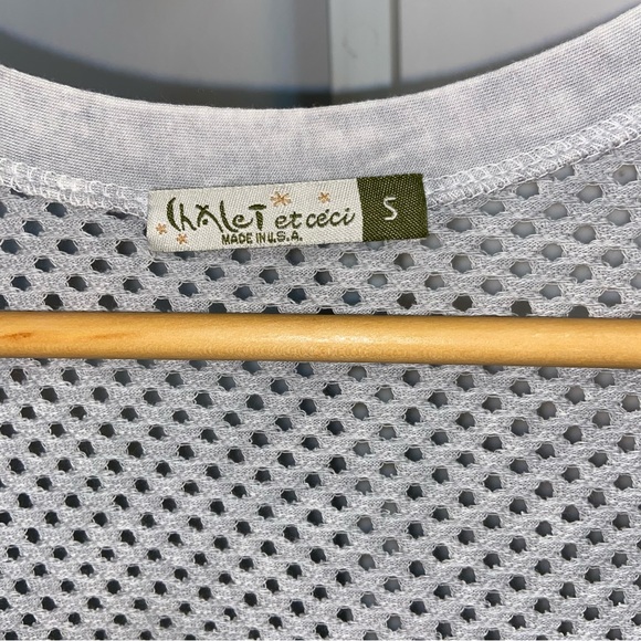 Chalet et Ceci Gray Cardigan Duster Mesh Back Small With Pockets - Picture 3 of 10